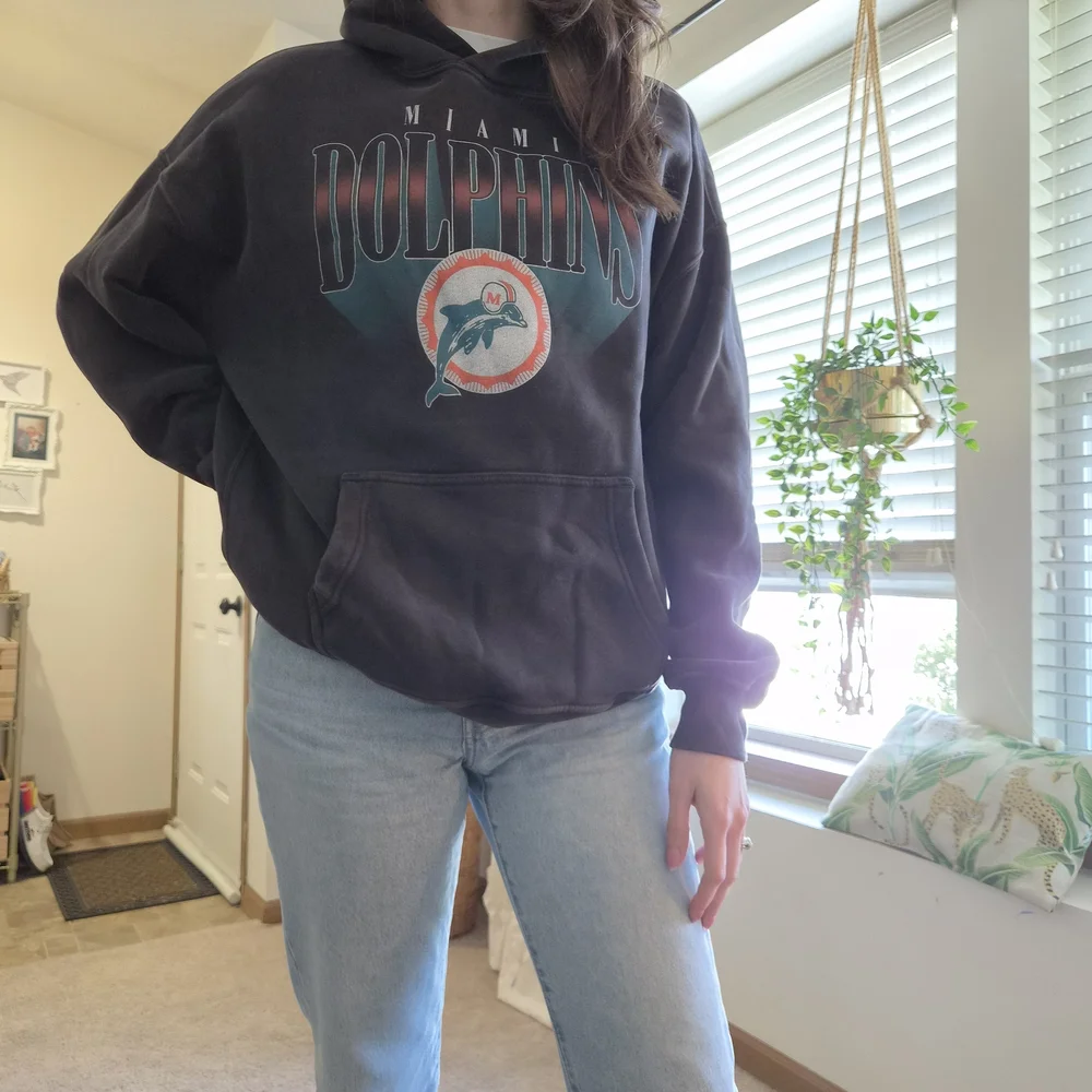 Abercrombie & Fitch x NFL Miami Dolphins Hoodie β’ Black β’ Size M - Picture 3 of 10